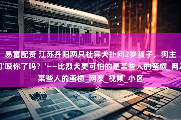 易富配资 江苏丹阳两只杜宾犬扑向2岁孩子，狗主人却嚣张质问‘咬你了吗？’——比烈犬更可怕的是某些人的蛮横_网友_视频_小区